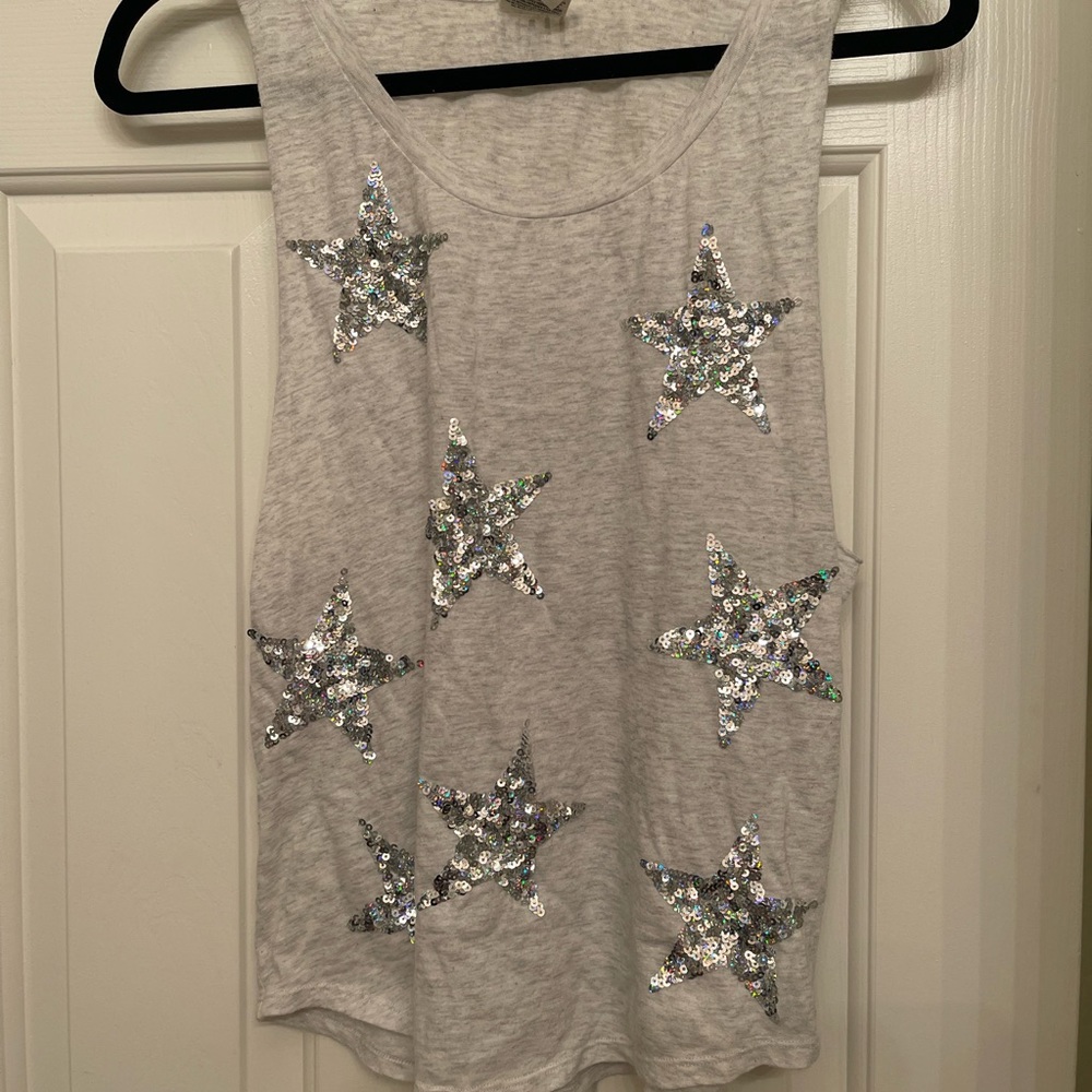 Victorias Secret Pink sequin star muscle tank size S